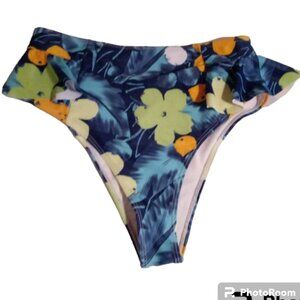 Sporlike floral ruffle bikini bottom sz S NEW